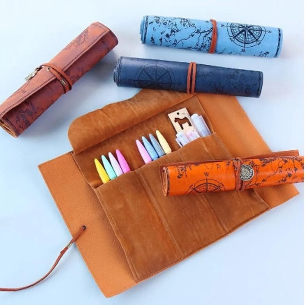 Creative Retro Luxury Treasure Map Pencil Case Roll
